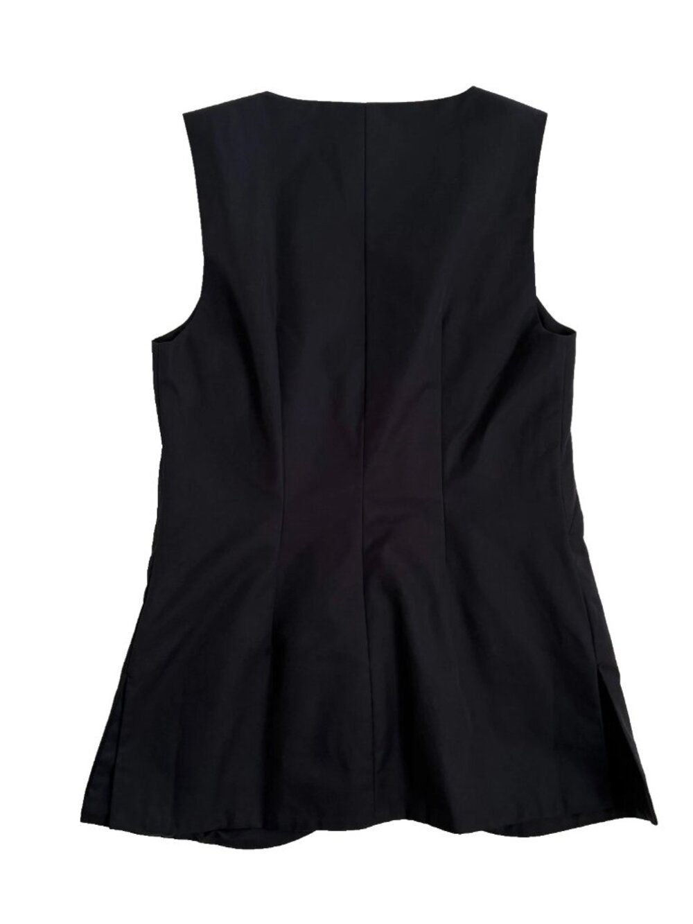 NWT Anthropologie Maeve Black Longline Vest XS Gold Textured Buttons Pockets - Picture 10 of 10